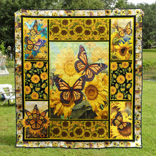 Butterfly Sunflower HM021102D Art Quilt