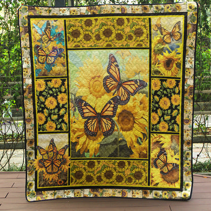 Butterfly Sunflower HM021102D Art Quilt