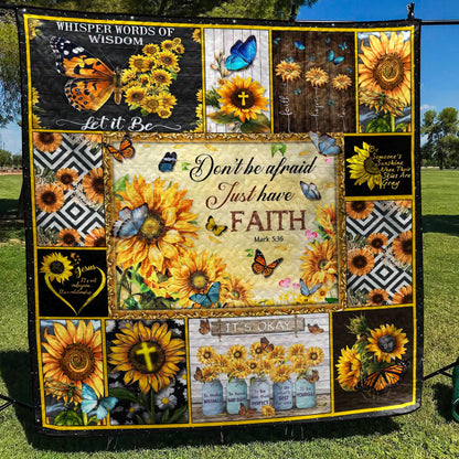 Butterfly Sunflower Quilt Blanket MT300601D