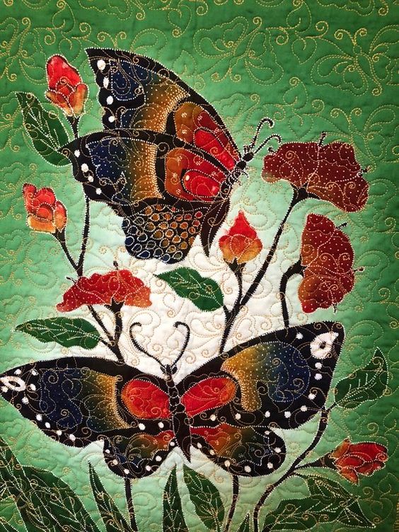 Butterfly With Flower CLA1010165Q Quilt Blanket