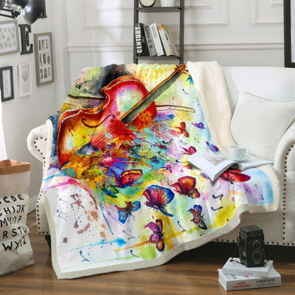 Butterfly And Violin TN050913TT Sherpa Fleece Blanket