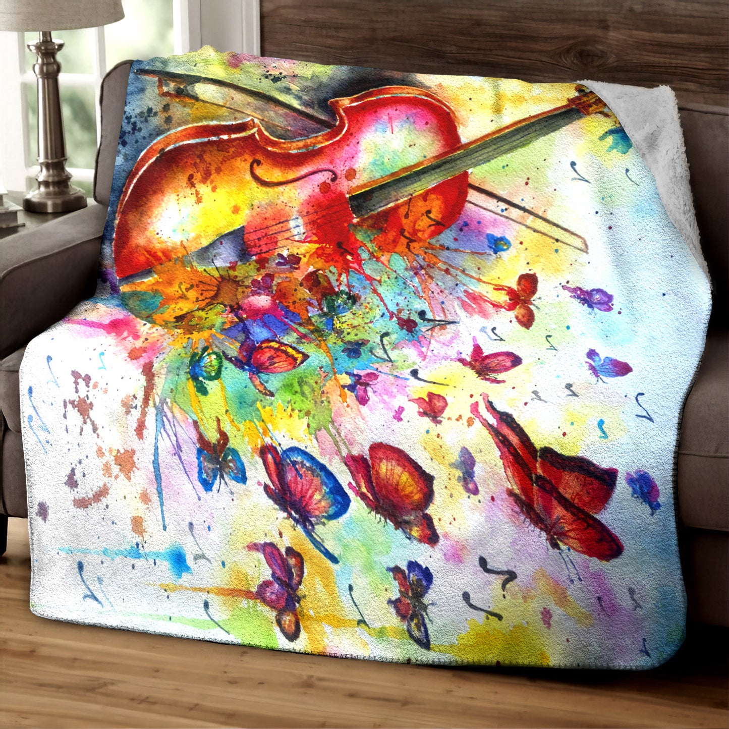 Butterfly And Violin TN050913TT Sherpa Fleece Blanket