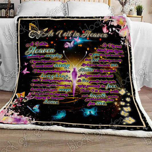 Butterfly As I Sit In Heaven CL270971MDF Sherpa Fleece Blanket