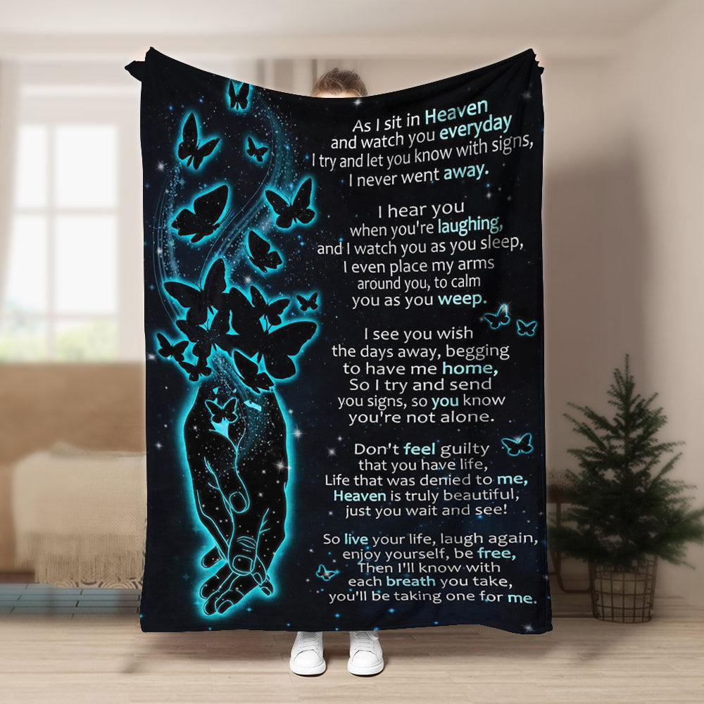 Butterfly As I Sit In Heaven CLA1910275F Sherpa Fleece Blanket