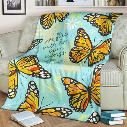 Butterfly BT080919F Sherpa Fleece Blanket