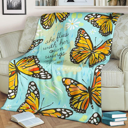 Butterfly BT080919F Sherpa Fleece Blanket