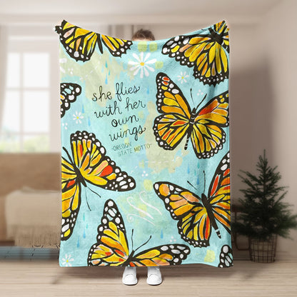 Butterfly BT080919F Sherpa Fleece Blanket
