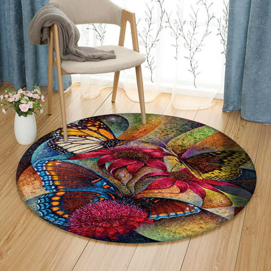 Butterfly HM210905TM Round Area Rug