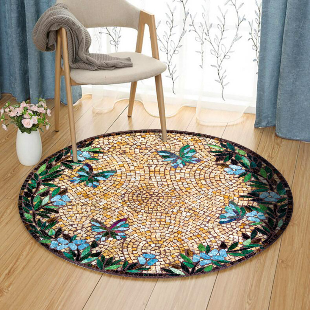 Butterfly HM270907TM Round Area Rug