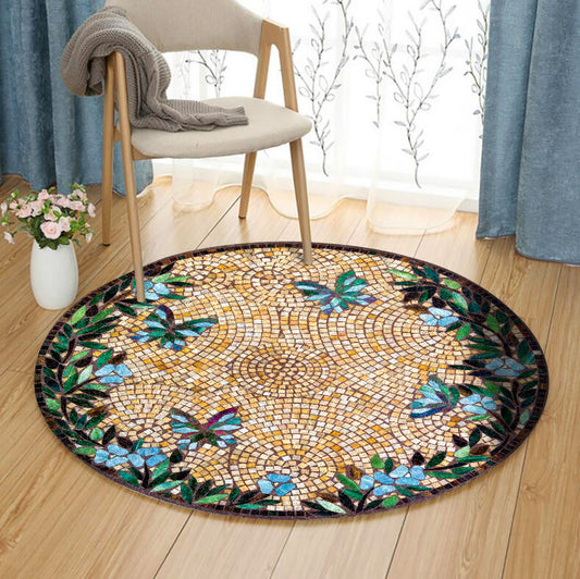 Butterfly HM270907TM Round Area Rug