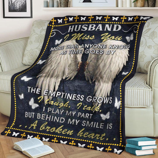 Butterfly Husband I Miss You CLA1910411F Sherpa Fleece Blanket