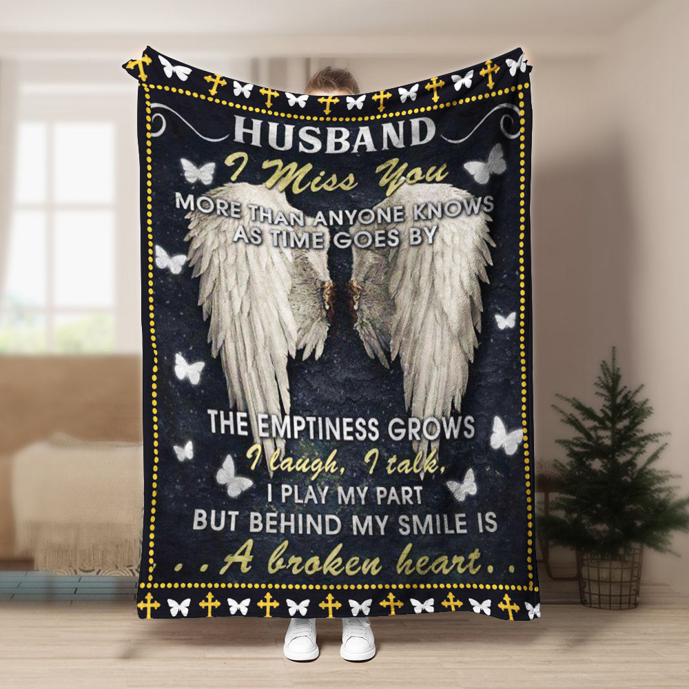 Butterfly Husband I Miss You CLA1910411F Sherpa Fleece Blanket
