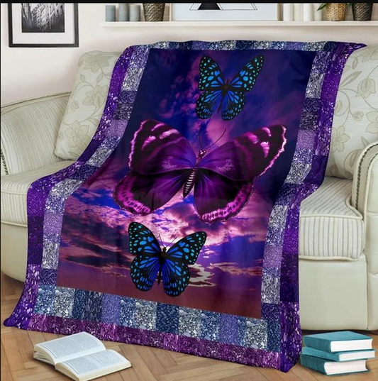 Butterfly In Autumn Sky CLM3010059S Sherpa Fleece Blanket