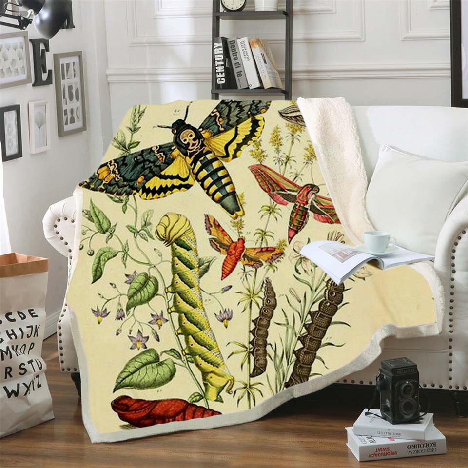 Butterfly Insect CLA0510042F Sherpa Fleece Blanket