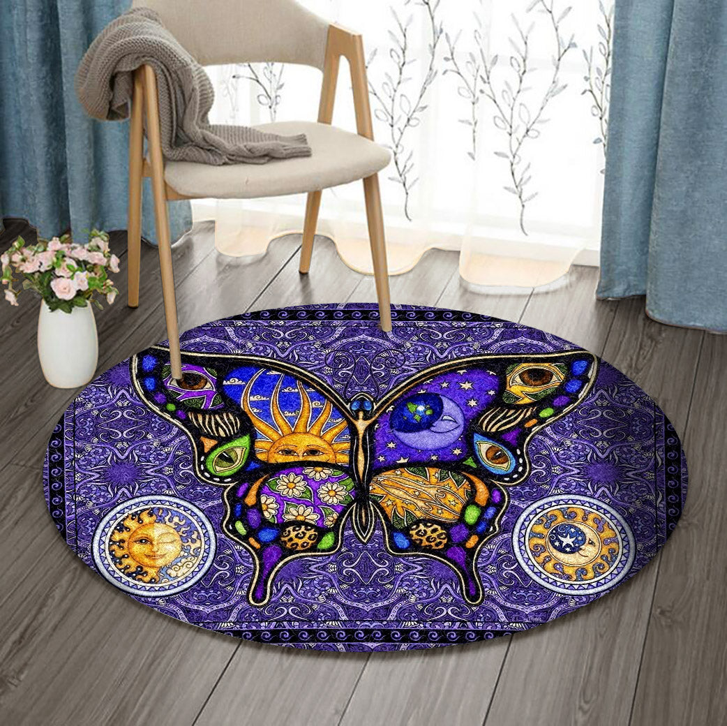 Butterfly NT240907RR Round Area Rug