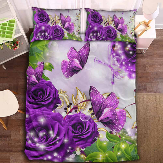 Butterfly Purple Flower CL11100051MDB Bedding Sets