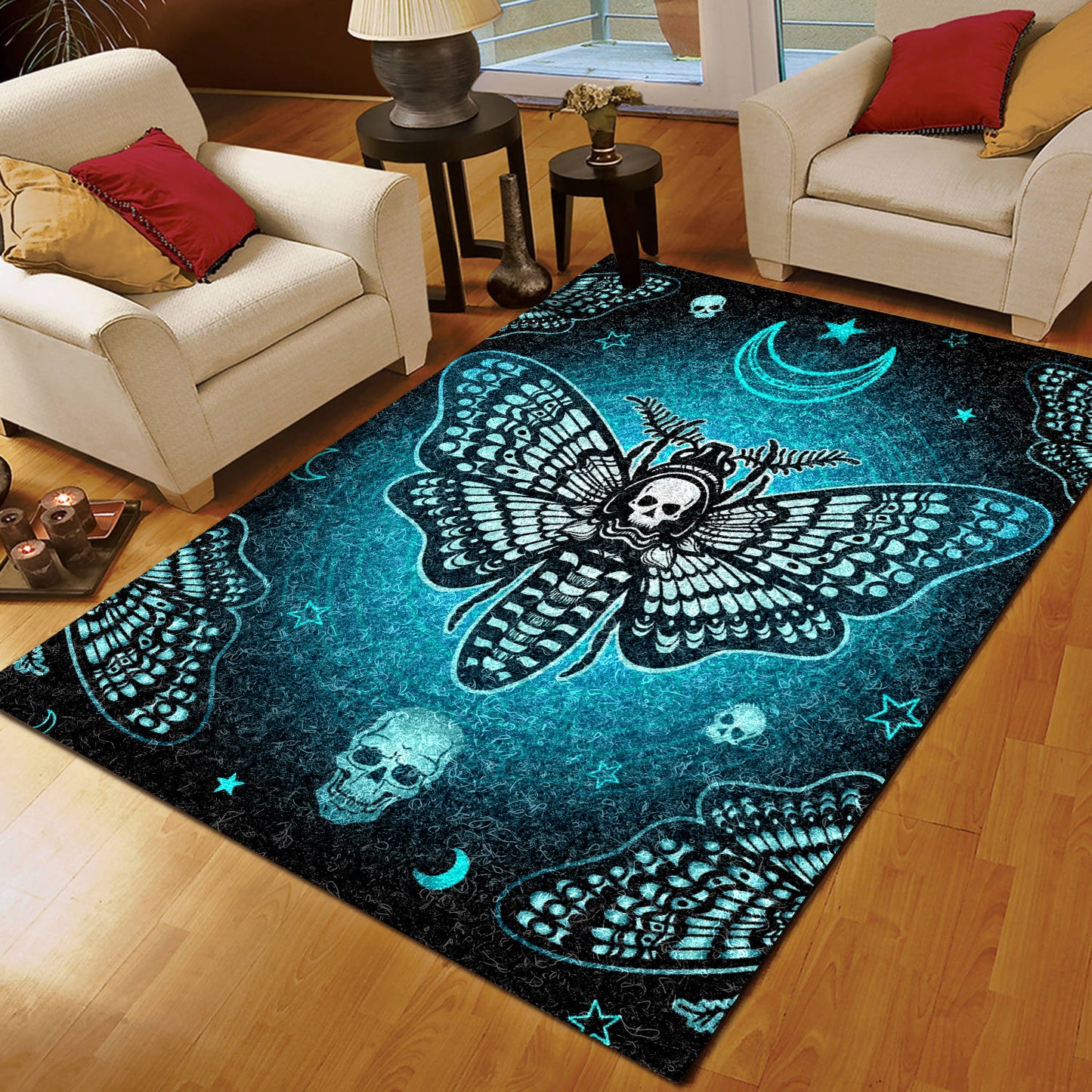 Butterfly Skull HN0709019R Rug