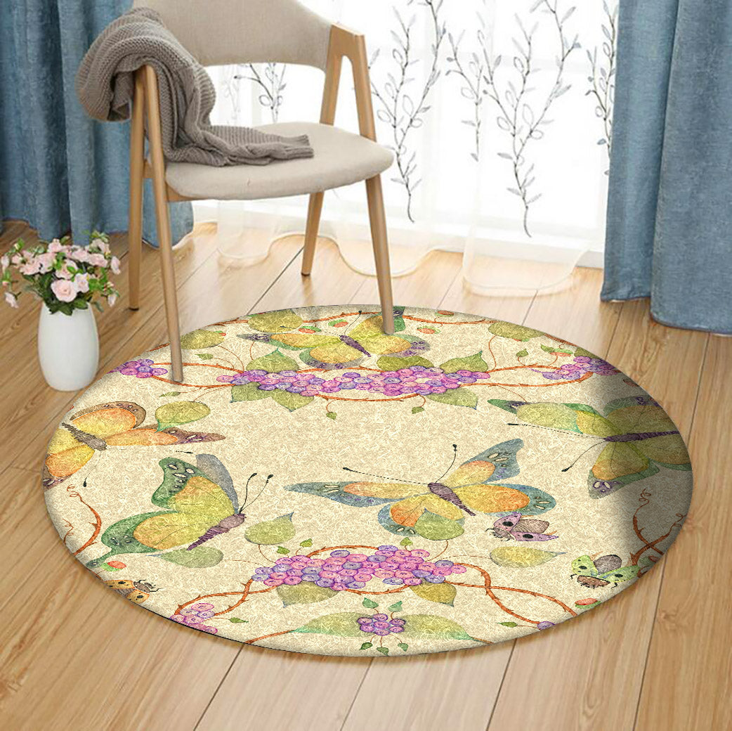 Butterfly TN051015TM Round Area Rug