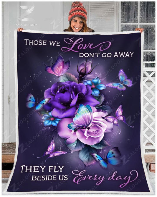 Butterfly Those We Love Do Not Go Away CL26110141MDF Sherpa Fleece Blanket