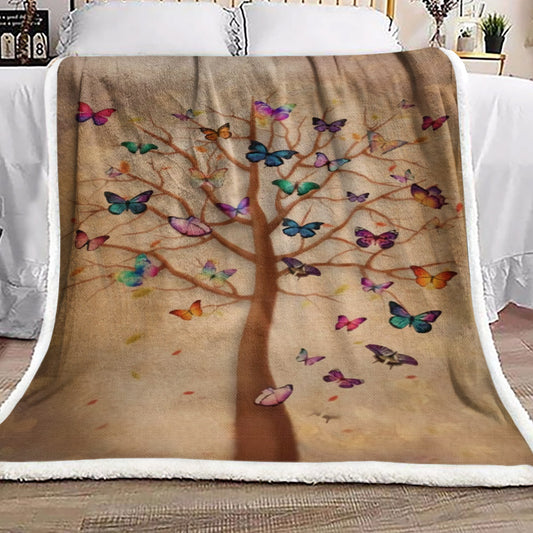 Butterfly Tree HN2011011F Sherpa Fleece Blanket