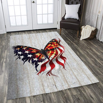 Butterfly US Flag CLA18100059R Rug