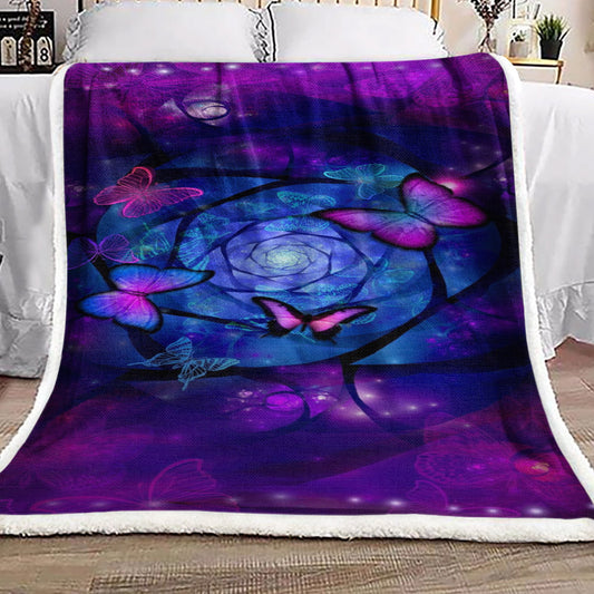 Butterfly Violet HN2210030F Sherpa Fleece Blanket