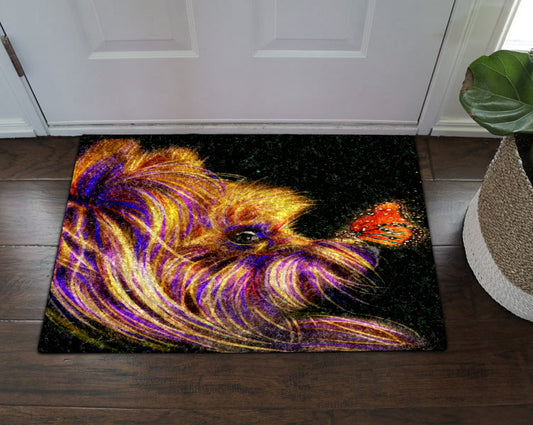 Butterfly Yorkie Dog CL18110111MDD Non-slip Door mats