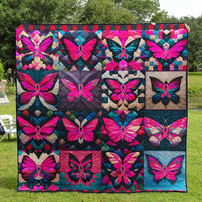 Butterfly Breast Cancer Quilt Blanket HN011001N