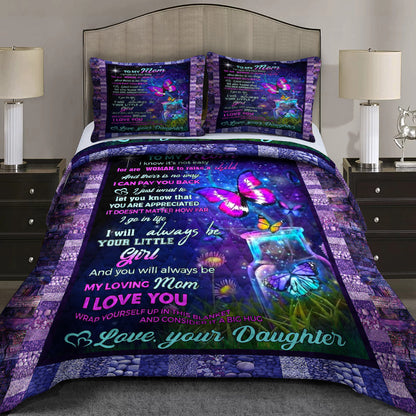 My Loving Mom I Love You Butterfly Quilt Bedding Set HN11042303QB