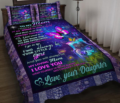 My Loving Mom I Love You Butterfly Quilt Bedding Set HN11042303QB