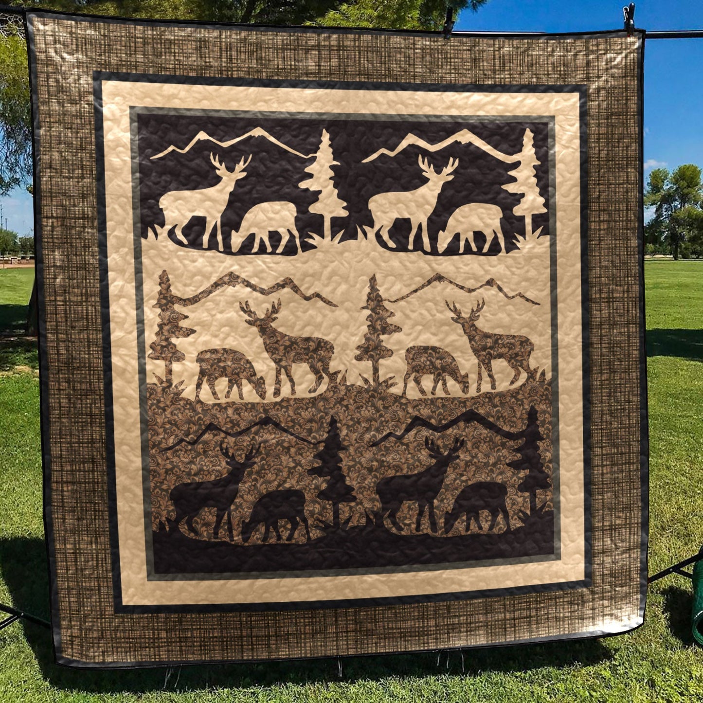 Cabin Deer CLM1410018 Quilt Blanket