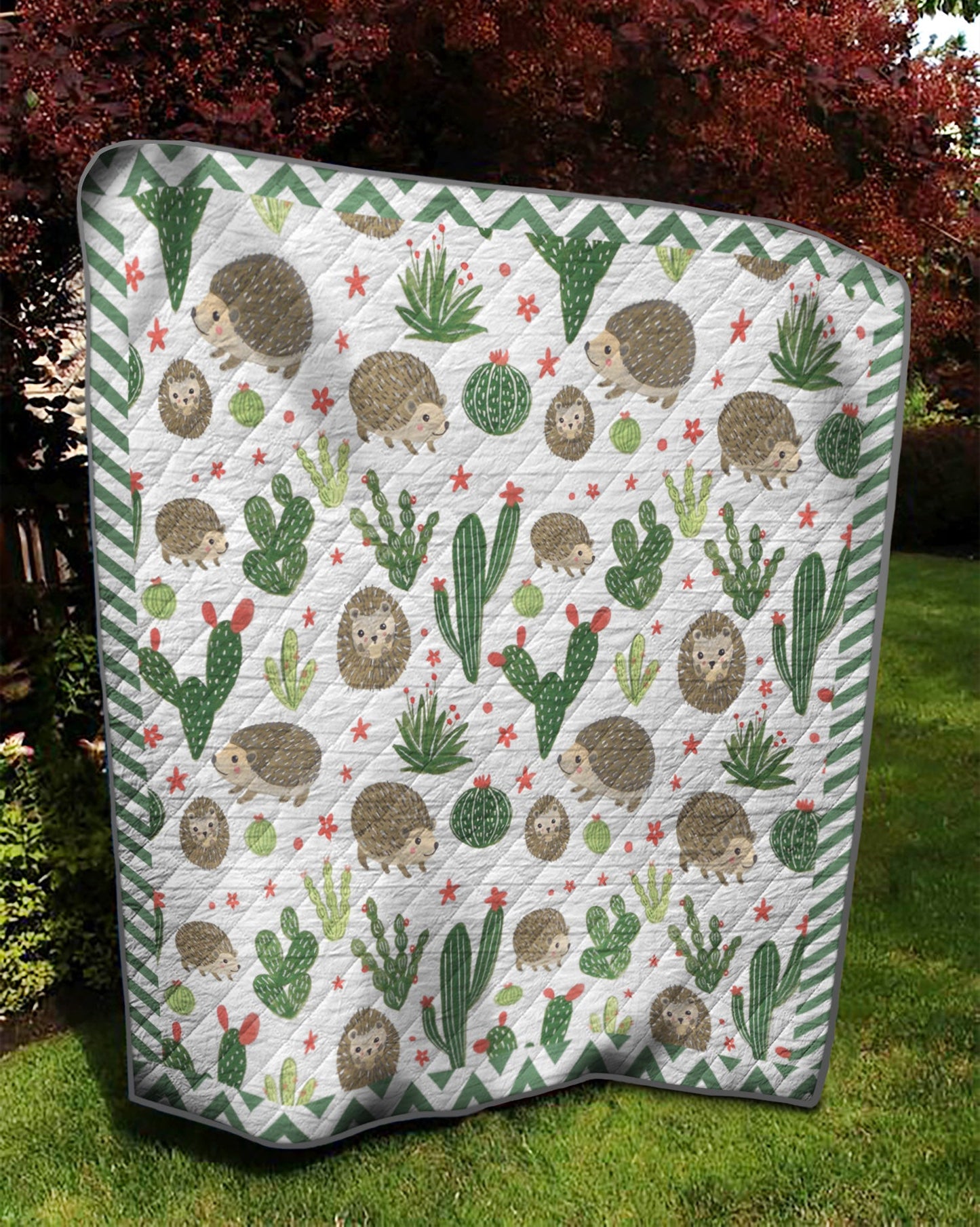 Cactus And Hedgehog TD1511169 Quilt Blanket