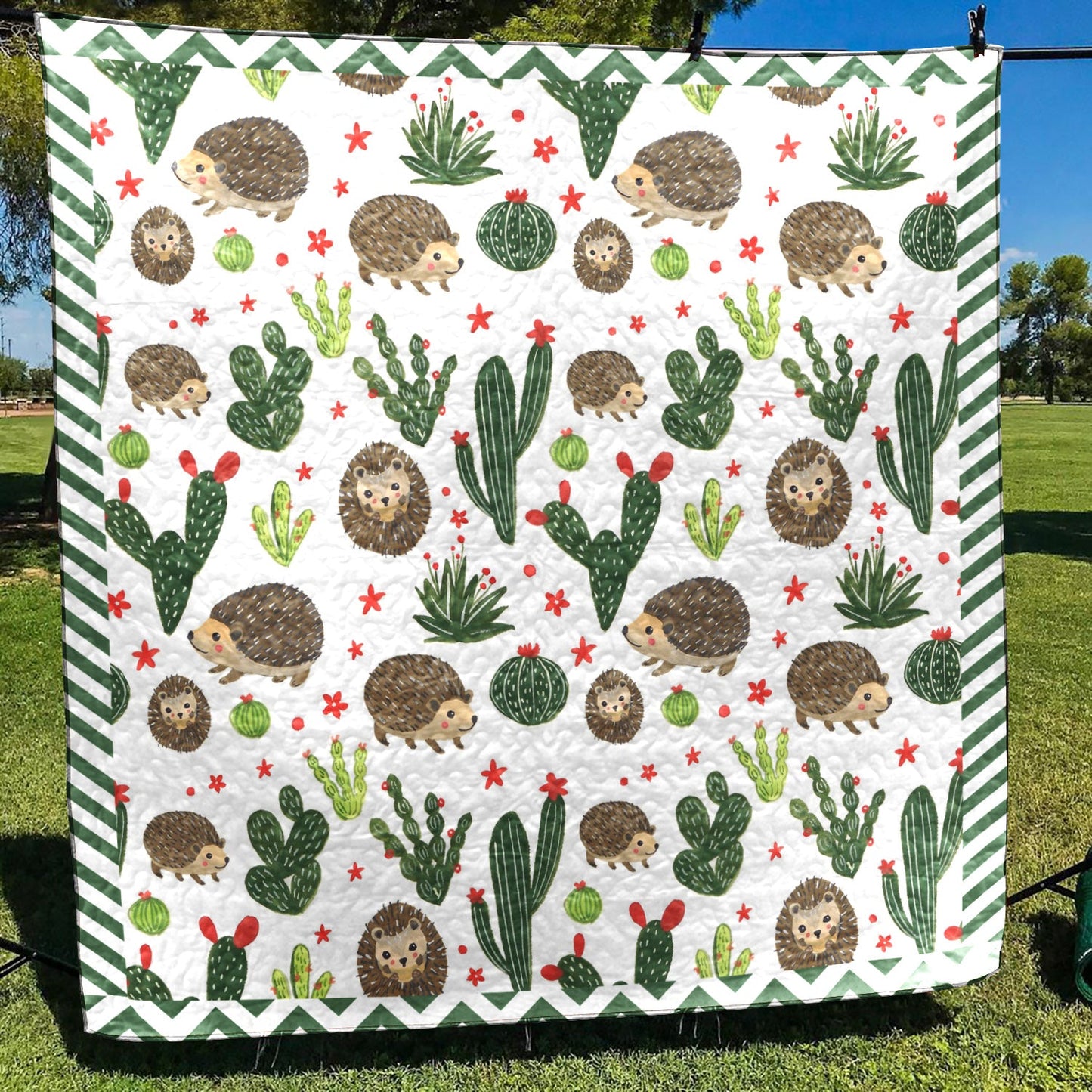 Cactus And Hedgehog TD1511169 Quilt Blanket