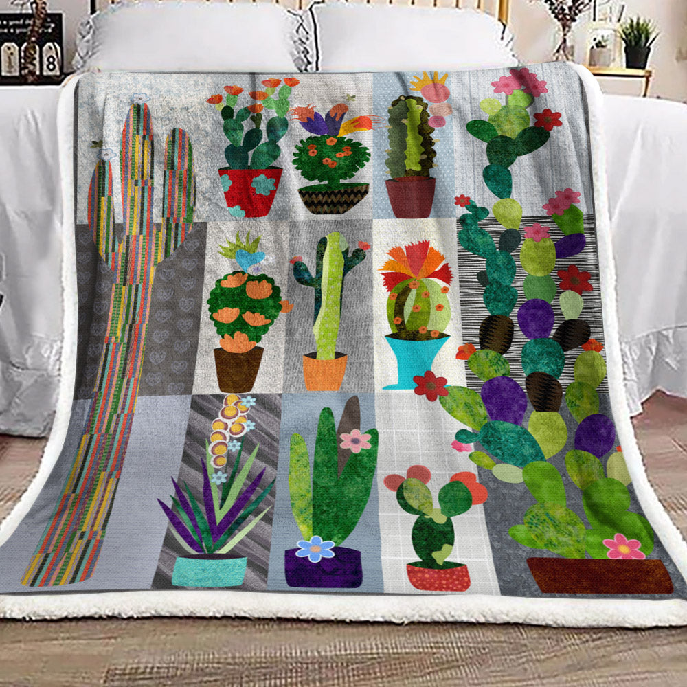 Cactus BT230927F Sherpa Fleece Blanket