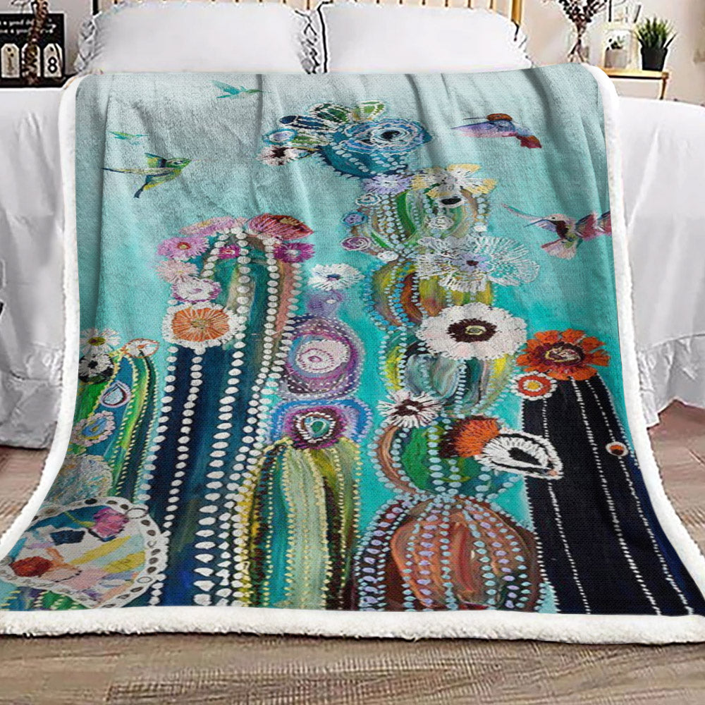 Cactus NT081027F Sherpa Fleece Blanket
