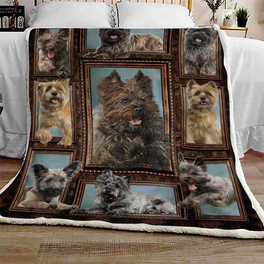 Cairn Terrier Frame CL09100079MDF Sherpa Fleece Blanket