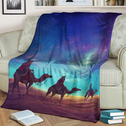 Camel DD300829F Sherpa Fleece Blanket