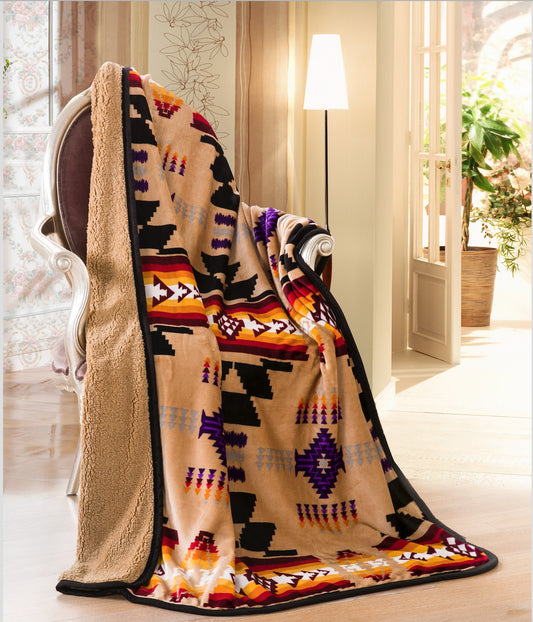 Camel Southwest CLM2210013S Sherpa Fleece Blanket