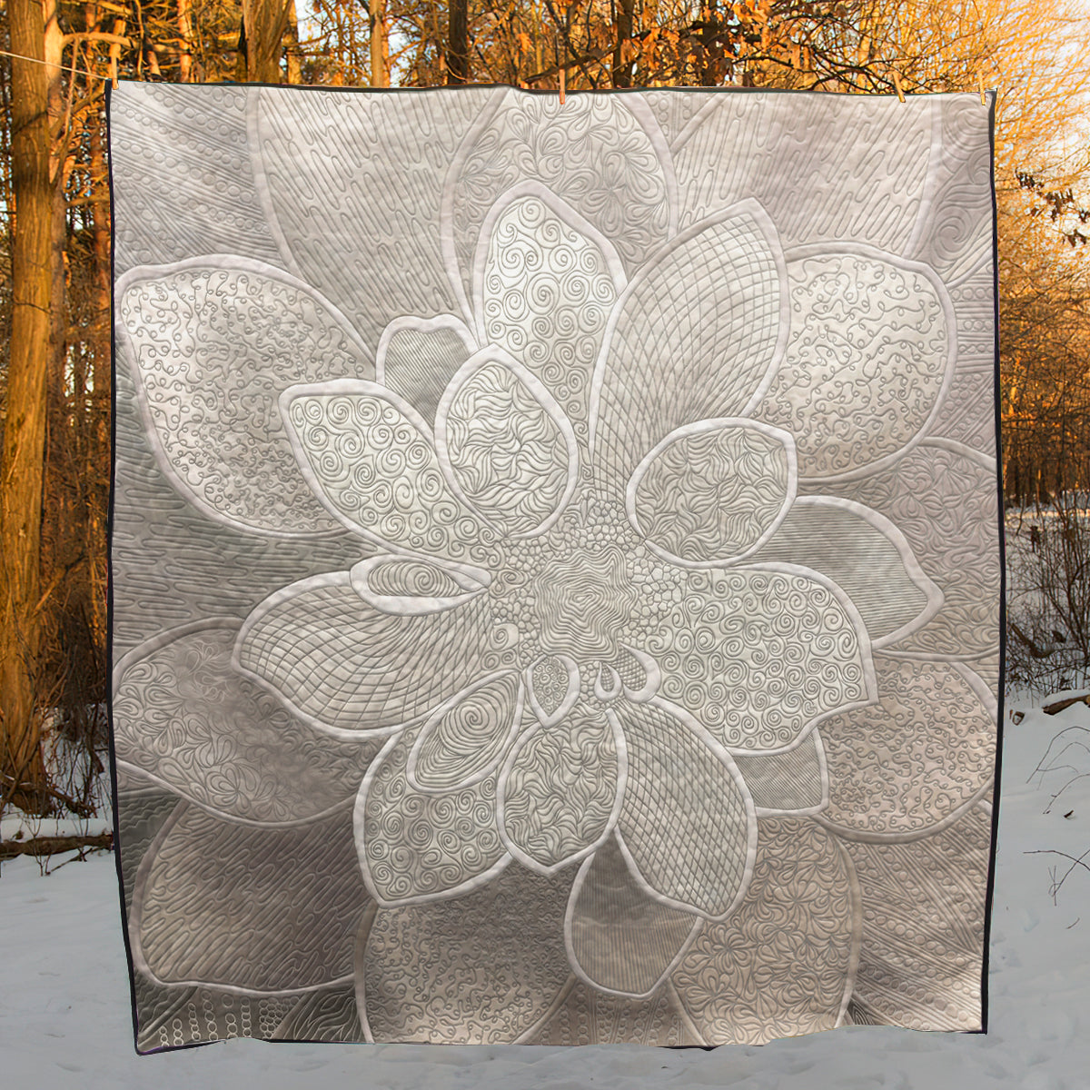 White Flower CLA1410606Q Quilt Blanket