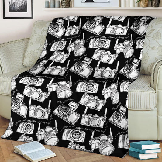 Camera Pattern CLA15100469F Sherpa Fleece Blanket