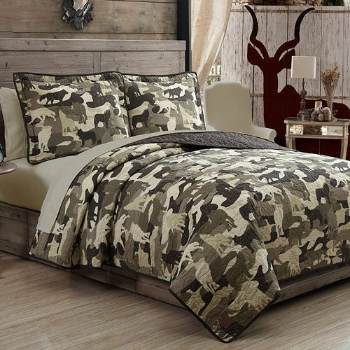 Camo Wolf CLM2810098B Quilt Bedding Set