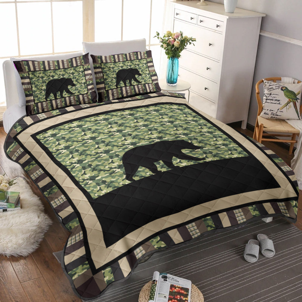 Camo Bear CLA2609037B Quilt Bedding Set
