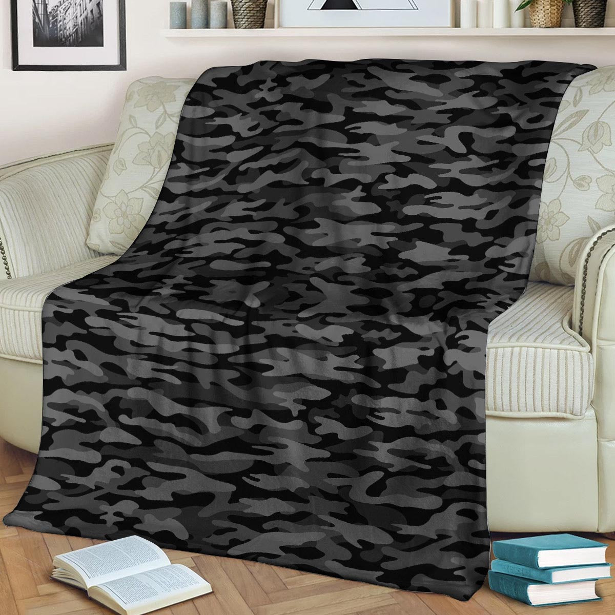 Camo Black Pattern CLA15100474F Sherpa Fleece Blanket