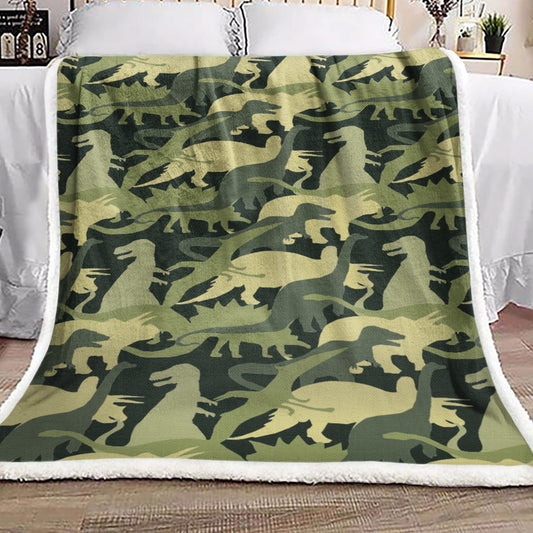 Camouflage Dinosaur VD1511029F Sherpa Fleece Blanket