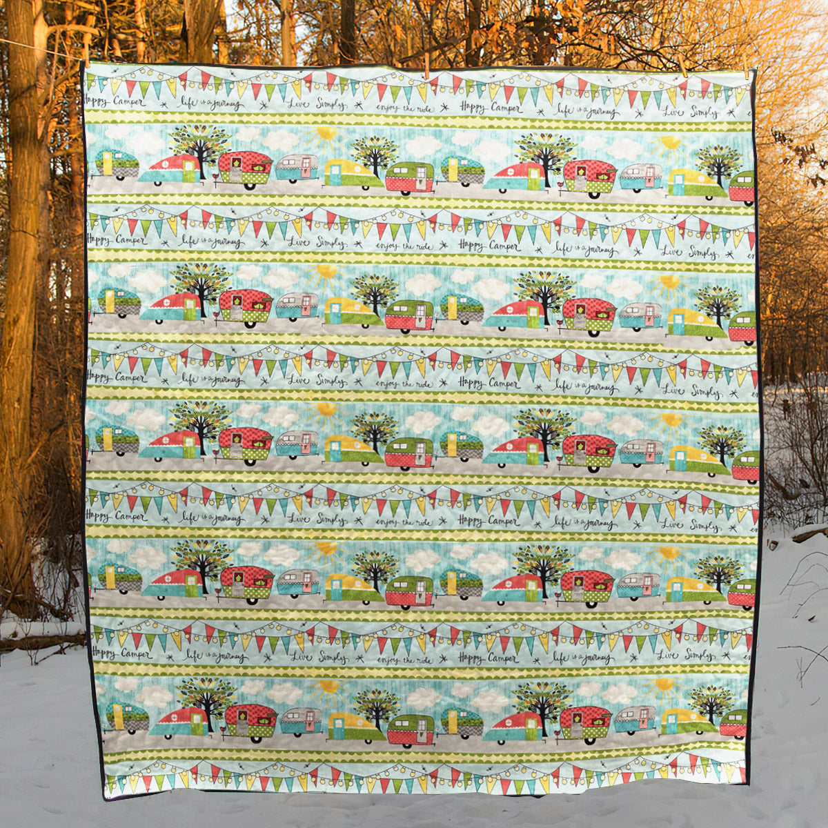 Campers On Road Again CLA3010166Q Quilt Blanket