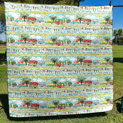 Campers On Road Again CLA3010166Q Quilt Blanket