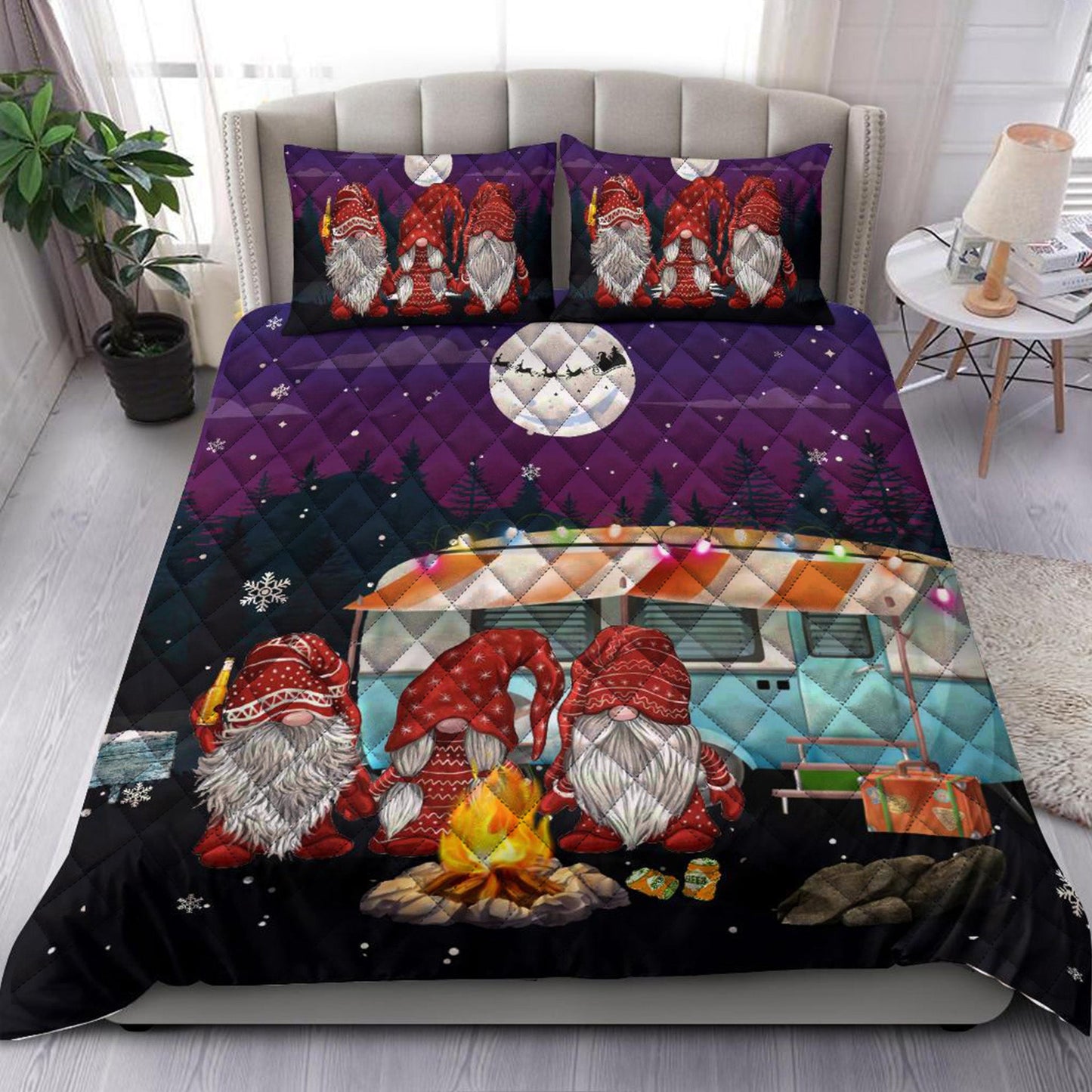 Camping Gnomes Quilt Bedding Set ND041003