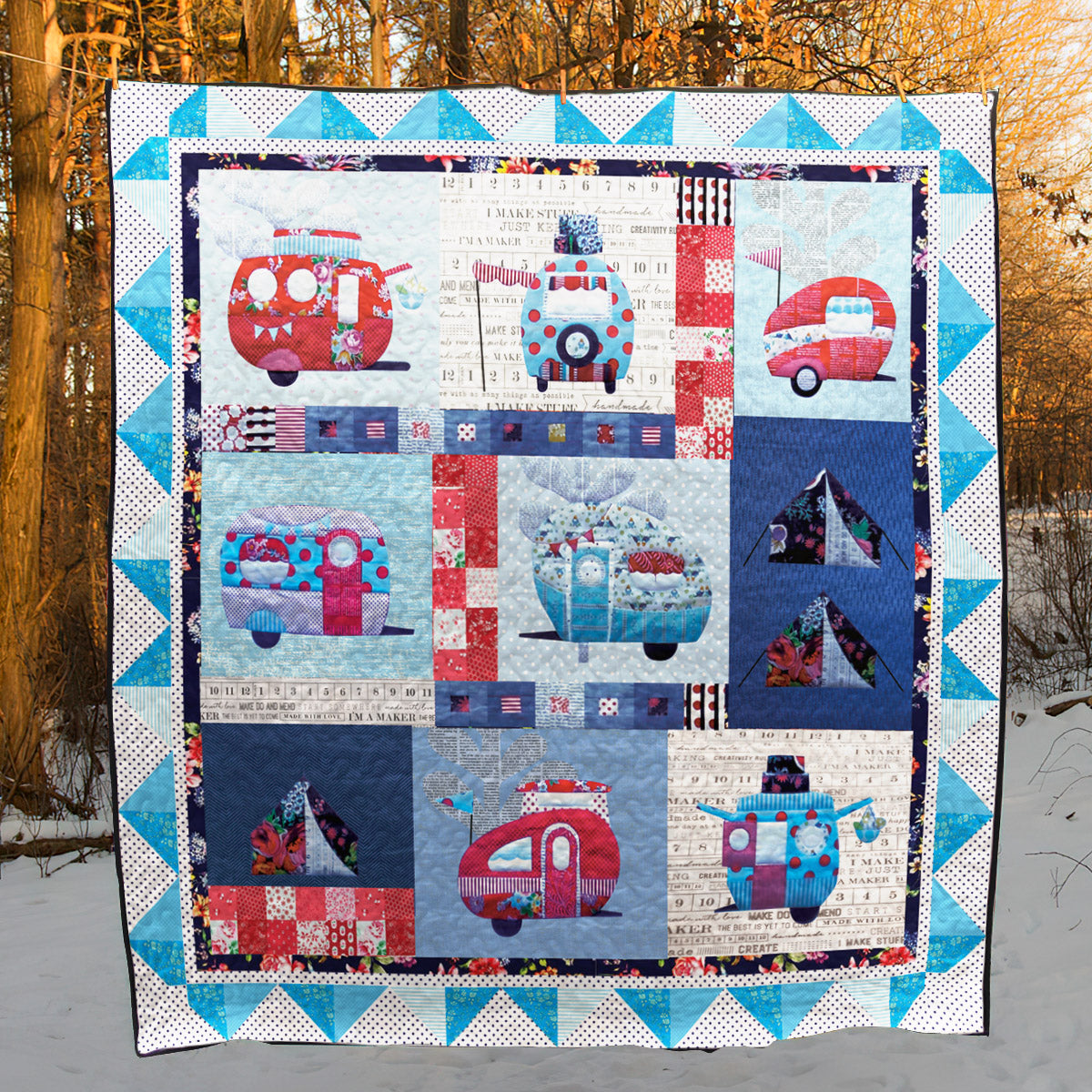 Camping Trailer CLM030714 Quilt Blanket