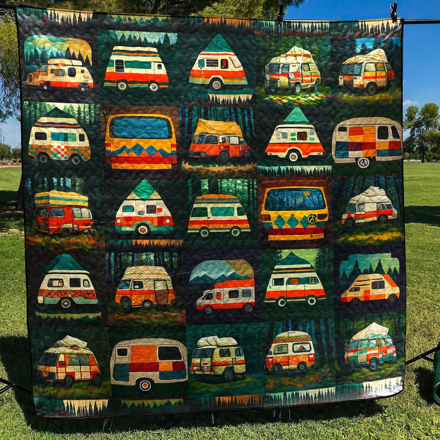 Camping Van Quilt Blanket TD180802Y