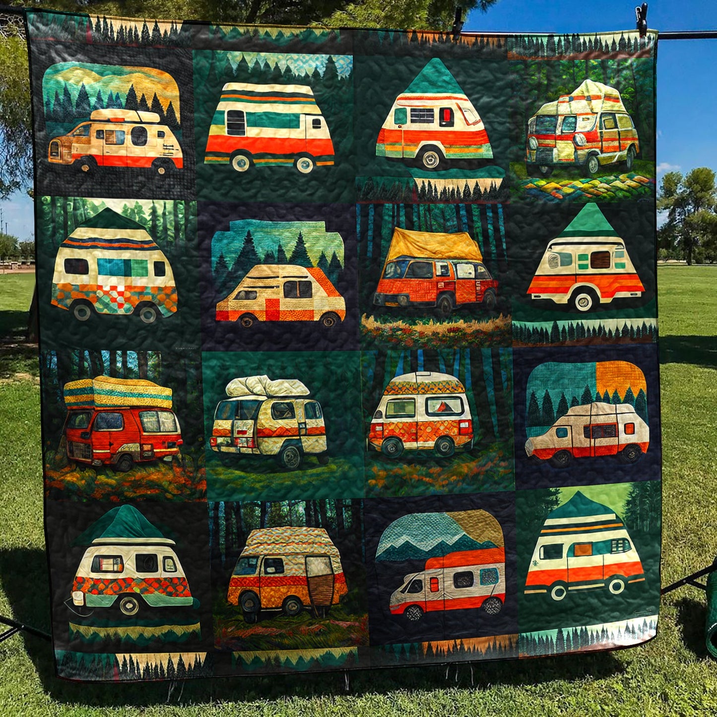 Camping Van Quilt Blanket TD180802Y